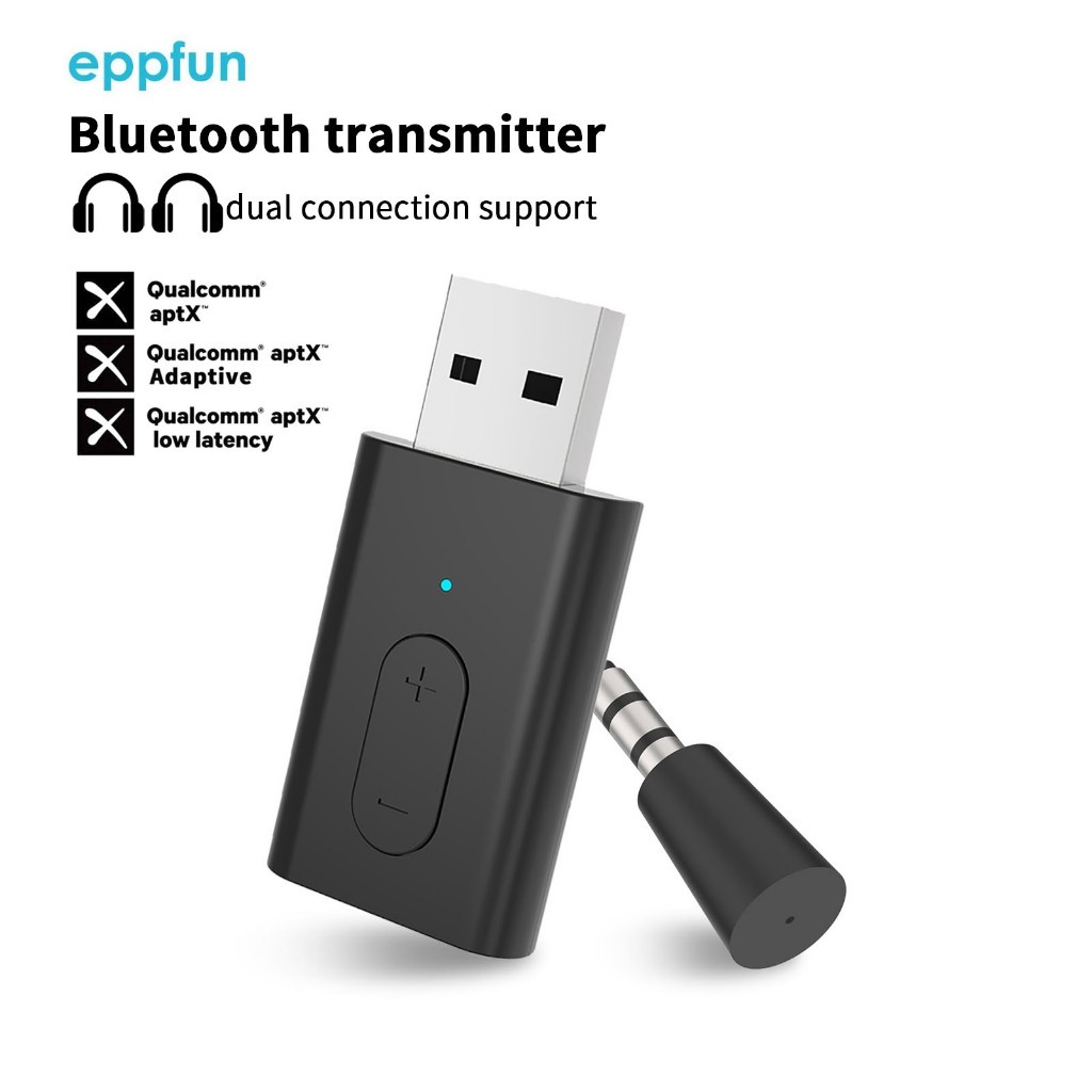 เครื่องส่งสัญญาณบลูทูธ 5.3 ปรับ APTX การเชื่อมต่ออุปกรณ์คู่ Latency ต่ํา APTX