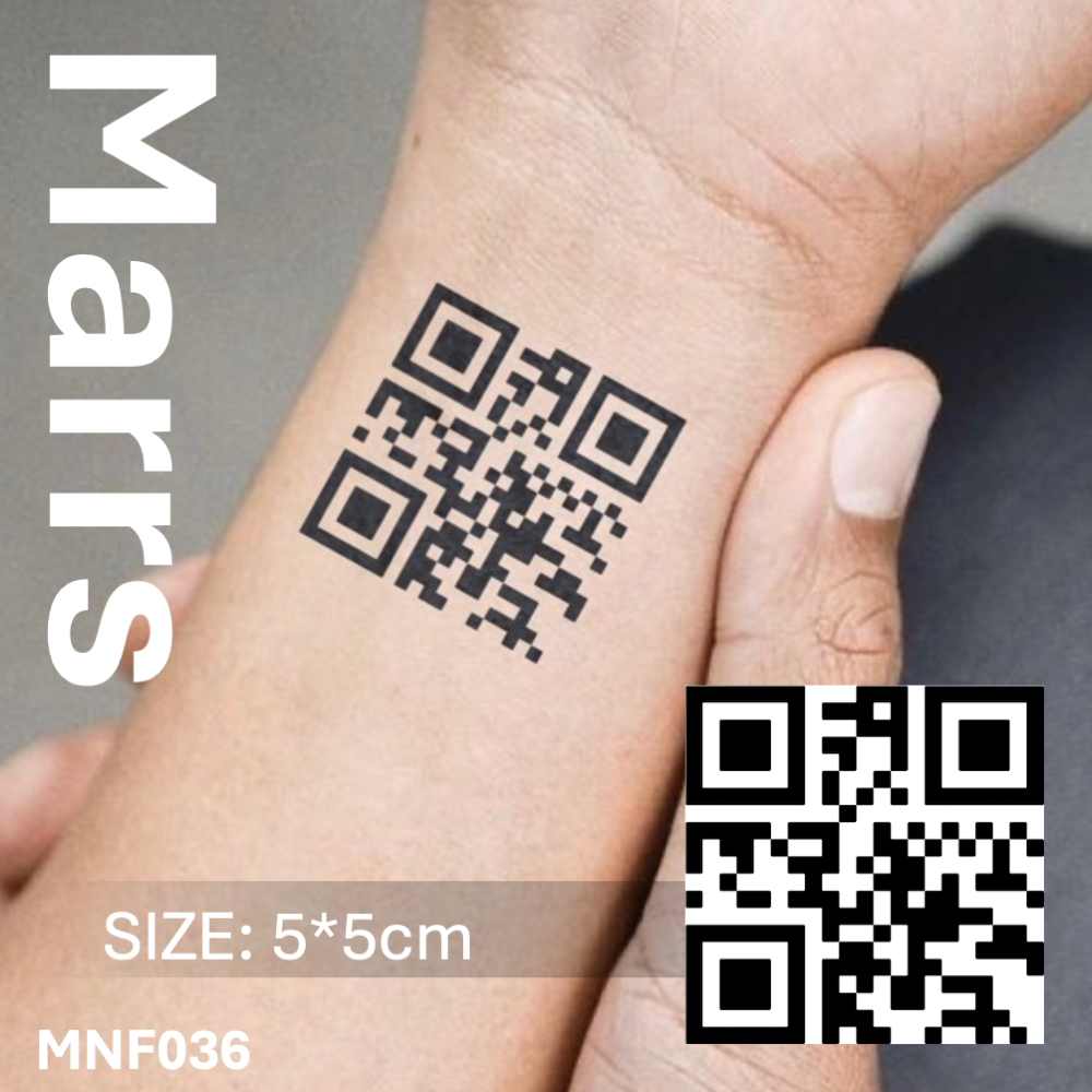 เมจิก ติดทนนาน 2 สัปดาห์ รอยสักกึ่งถาวร สติ๊กเกอร์รอยสักชั่วคราว รหัส QR MNF036