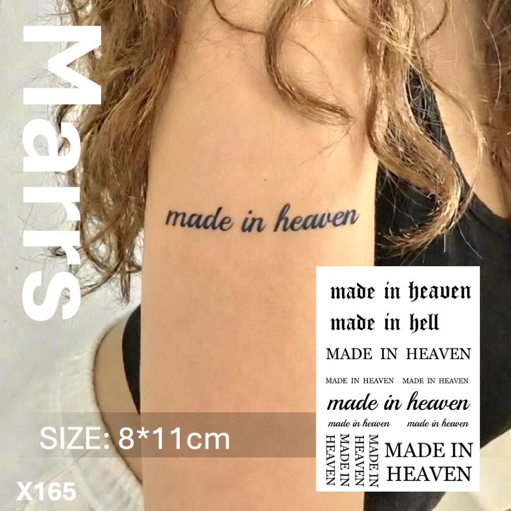 เทคโนโลยีเมจิกติดทน 2 สัปดาห์ รอยสักกึ่งถาวร ชั่วคราว สติ๊กเกอร์ Made in Heaven X165
