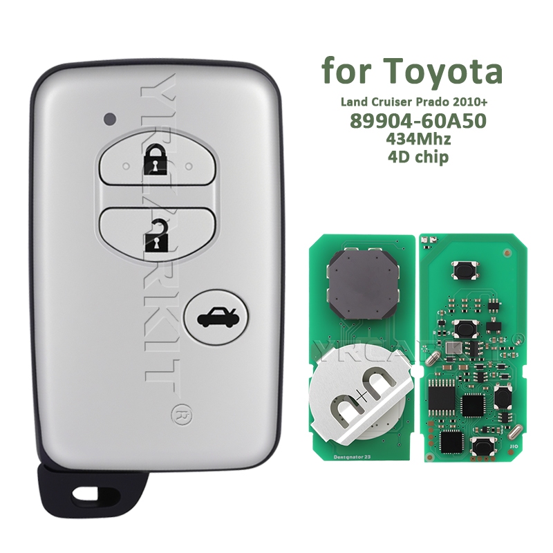 รถ Remote Key สําหรับ Toyota Land Cruiser Prado 2010+ อัตโนมัติสมาร์ทคีย์ Fob B74EA 433Mhz 4D ชิป P1