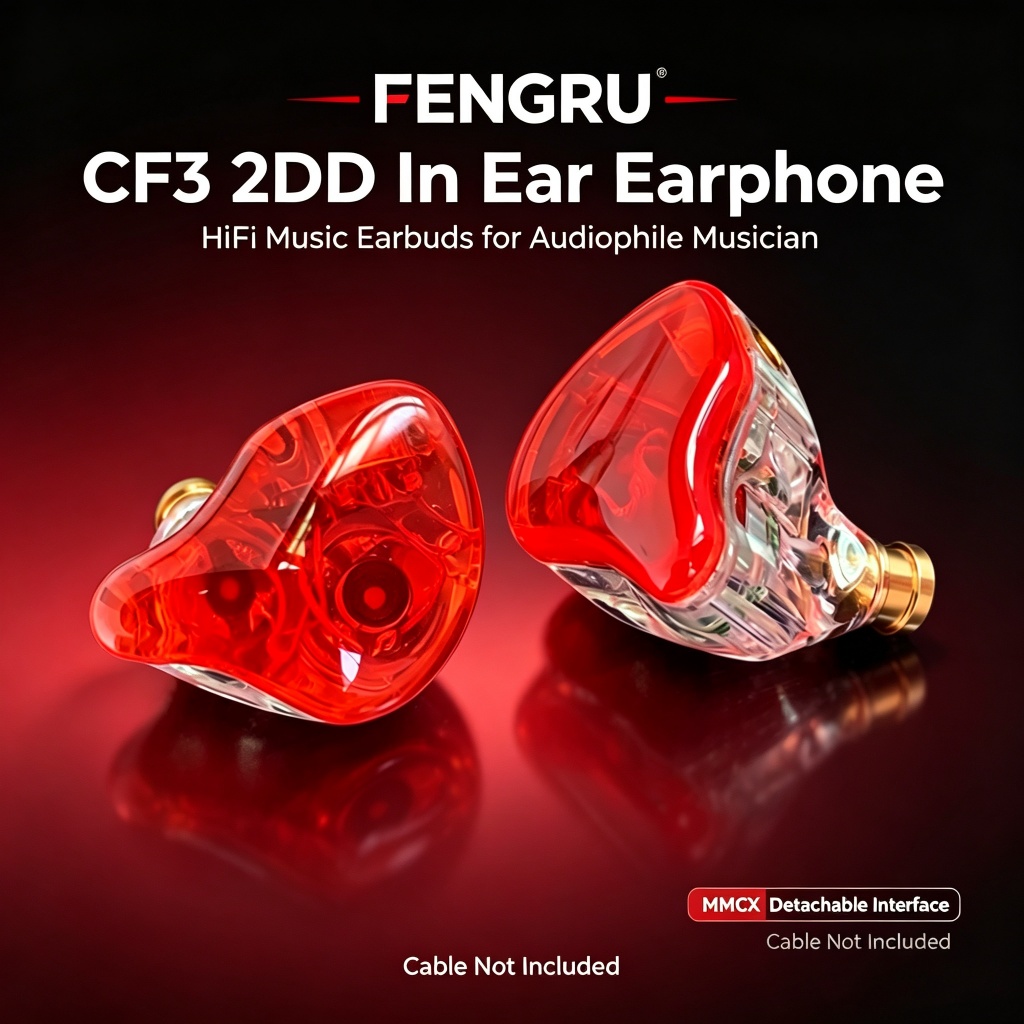 FENGRU CF3 2DD หูฟังชนิดใส่ในหูหูฟังเพลงไฮไฟสําหรับ Audiophile Musician MMCX อินเทอร์เฟซที่ถอดออกได้