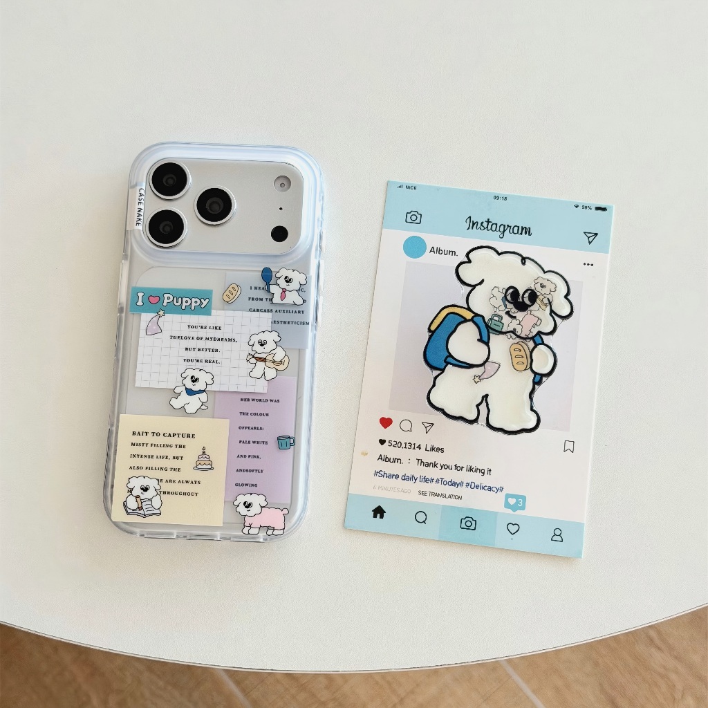 ( 15 - 18PROMAX ) เคสโทรศัพย์ลายเกาหลี ตัวติดแบบกาวลอกแปะติดแน่น เคสขอบยางนิ่มผิวด้านกันกระแทก