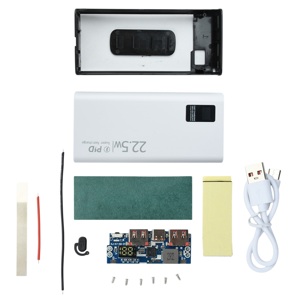 ชุดเปลือก DIY Power Bank ชาร์จเร็ว 22.5W 1260110 กล่องแบตเตอรี่ DIY Kit 20000mAh Battery Case