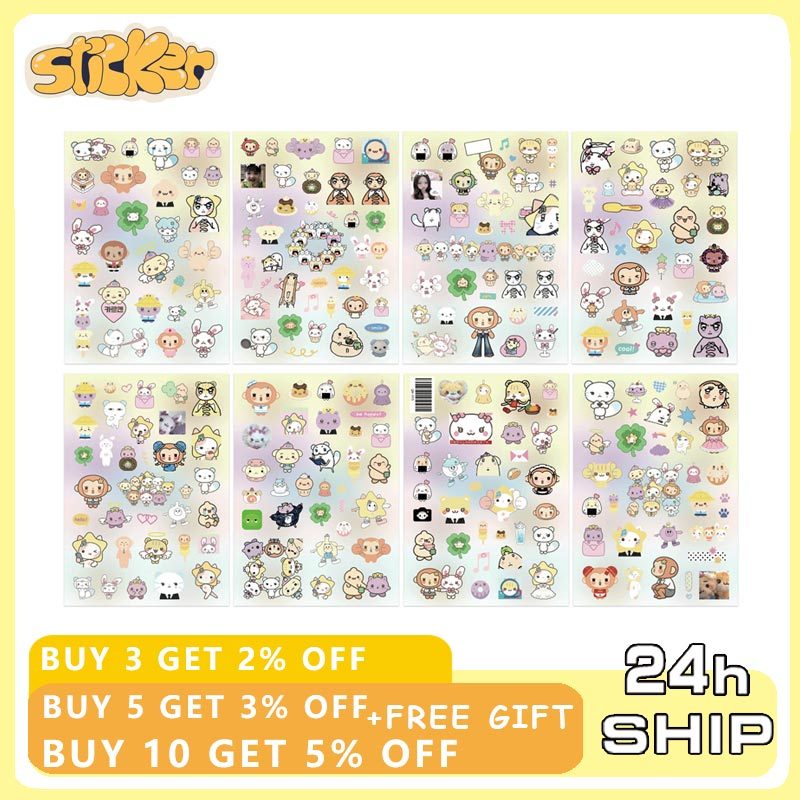 8pcs Kpop สาวเกาหลีกลุ่ม Hearts2Hearts สติกเกอร์ตกแต่งถ้วยน้ําสติกเกอร์กันน้ําพัดลมของขวัญ