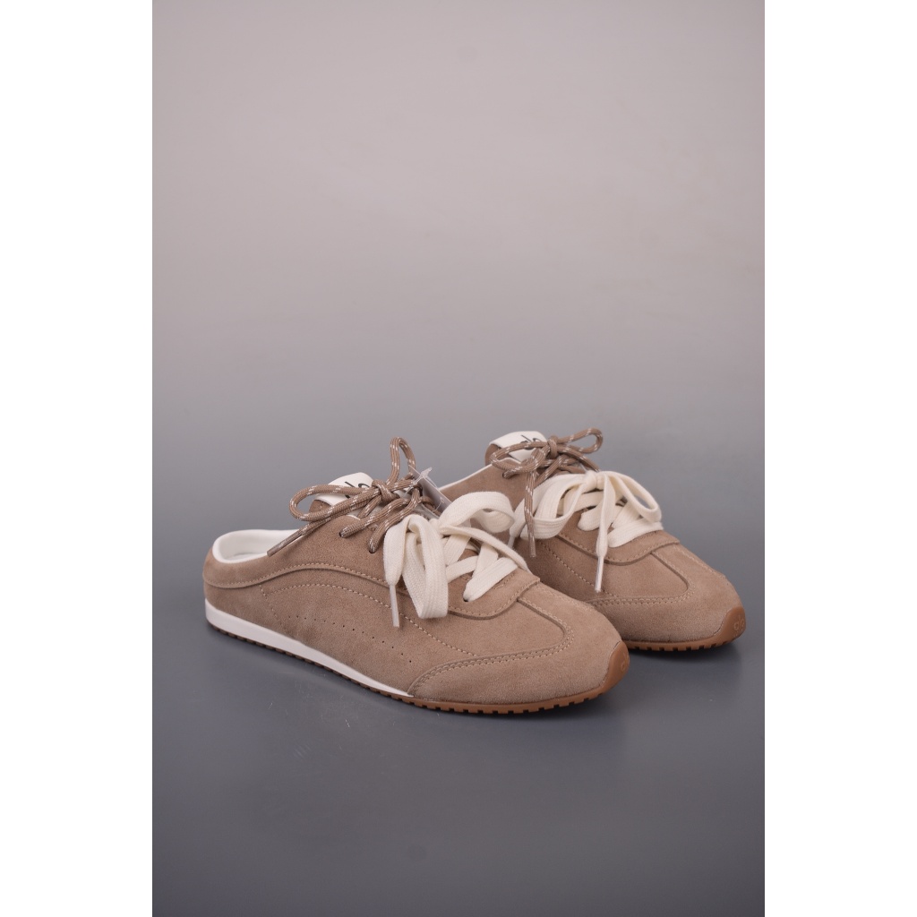 Alo* Sunset Sneaker Mule Training Life Casual Shoes Half Dragged Dark Khaki