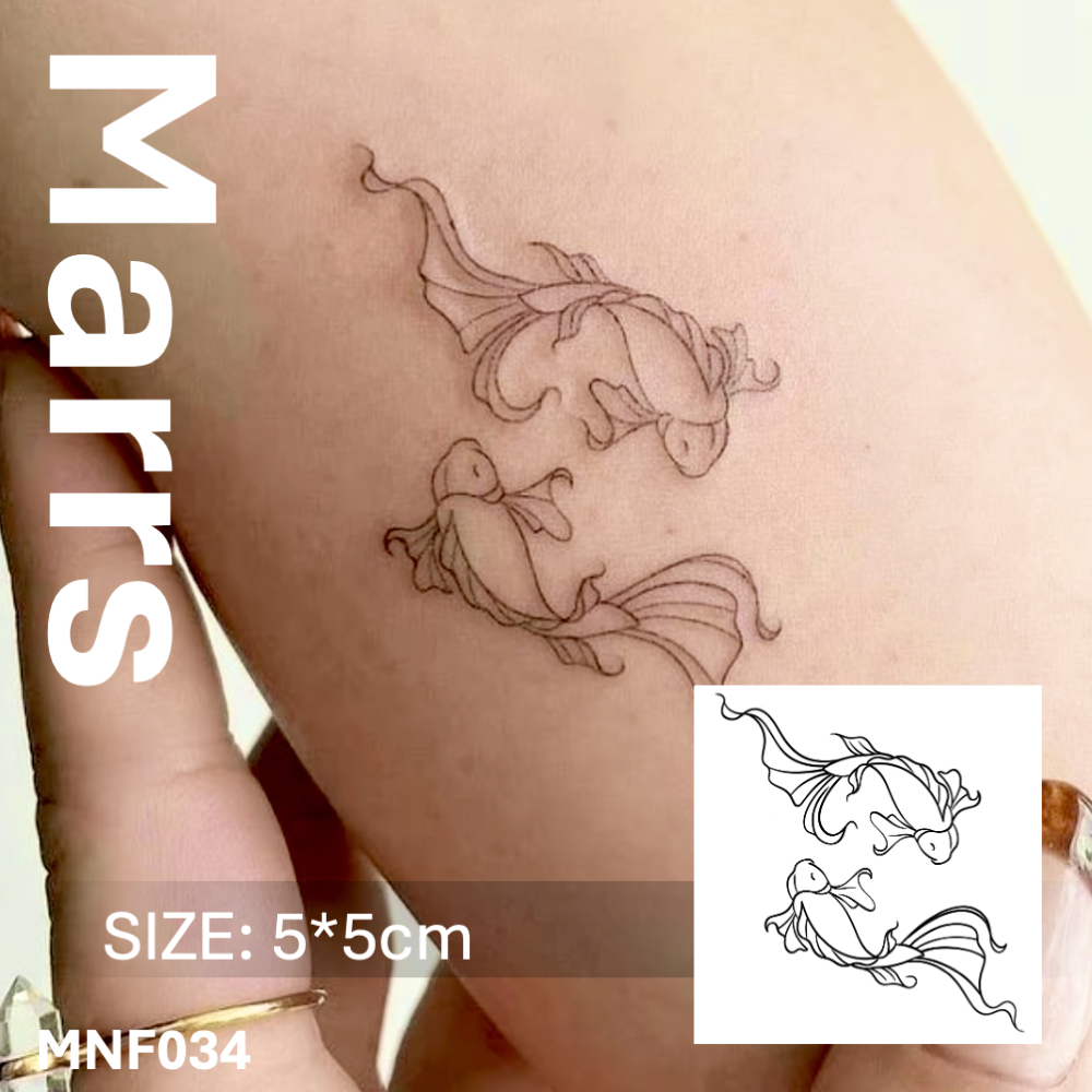 เทคโนโลยีใหม่ เมจิก ติดทนนาน 2 สัปดาห์ สติكرรอยสักปลอม ลายKOI MNF034