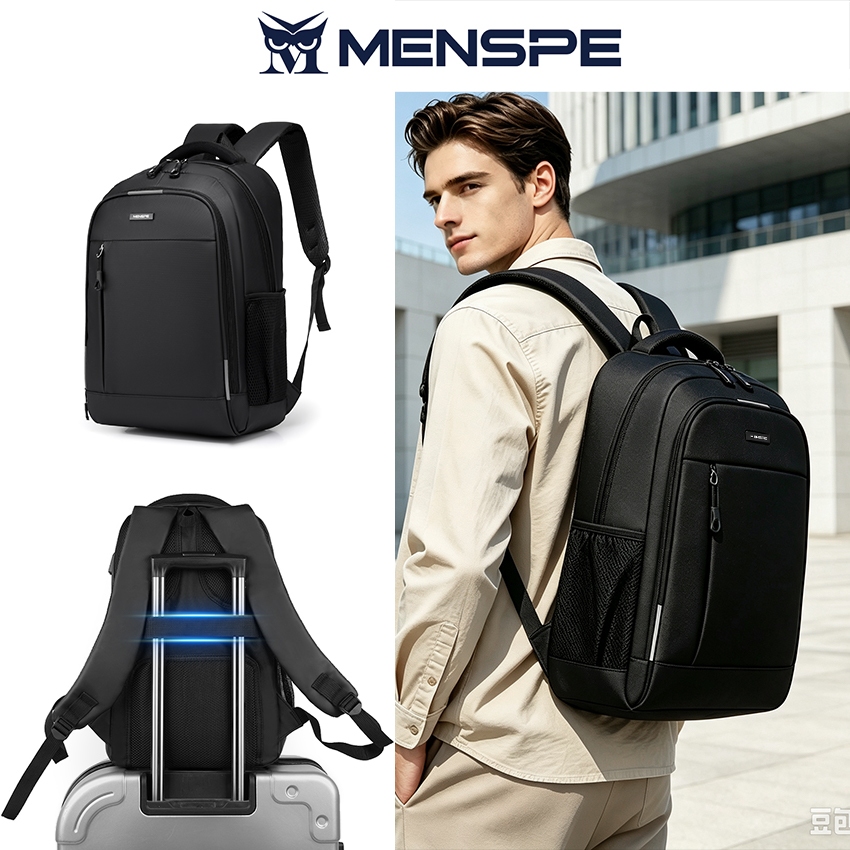 MENSPE แฟชั่นผู้ชายs กระเป๋าเป้สะพายหลังแล็ปท็อปกระเป๋าเป้สะพายหลังกระเป๋าเดินทางธุรกิจกระเป๋าโน๊ตบุ๊คกระเป๋าเป้สะพายหลังกันน้ํา College Commutting Backpack Leisure School Bag สําหรับการเดินทาง Study Business