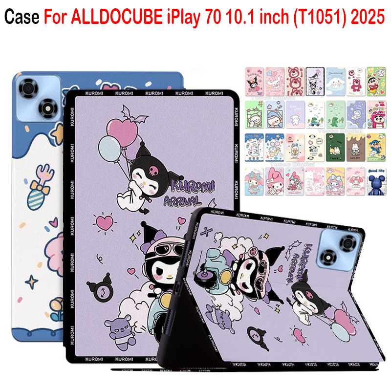 สําหรับ ALLDOCUBE iPlay 70 10.1 นิ้ว (T1051) แฟชั่นน่ารักการ์ตูนแท็บเล็ตป้องกันกรณี iPlay70 10.1 "2025 กันกระแทก PU หนังฝาครอบ