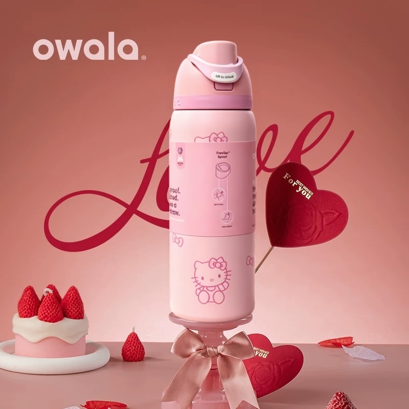 Owala FreeSip 24oz & 32oz ขวดน้ําสแตนเลส 304 ฉนวนพร้อมหลอด – สูญญากาศสามชั้น ป้องกันการรั่วซึม ปราศจาก BPA อัตราสูงสุดสําหรับยิม สํานักงานและการเดินทาง