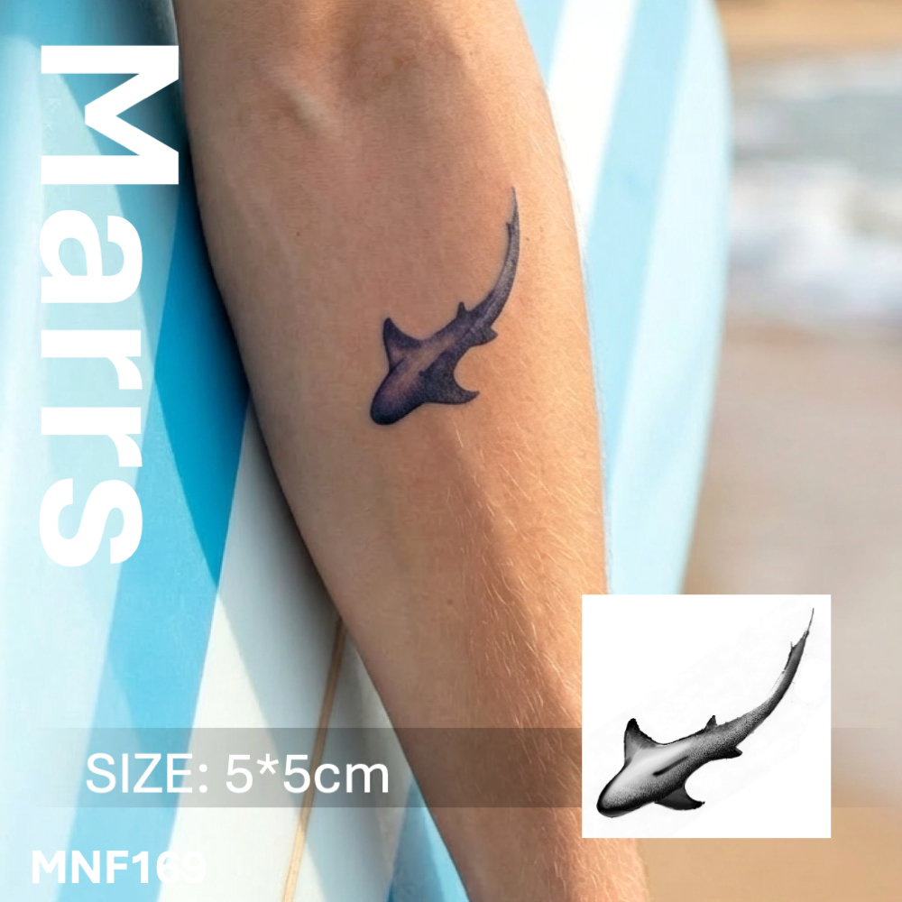 "Shark" เทคโนโลยีใหม่เมจิก ติดทนนาน 2 สัปดาห์ รอยสักกึ่งถาวรชั่วคราว สติ๊กเกอร์ปลอม MNF169