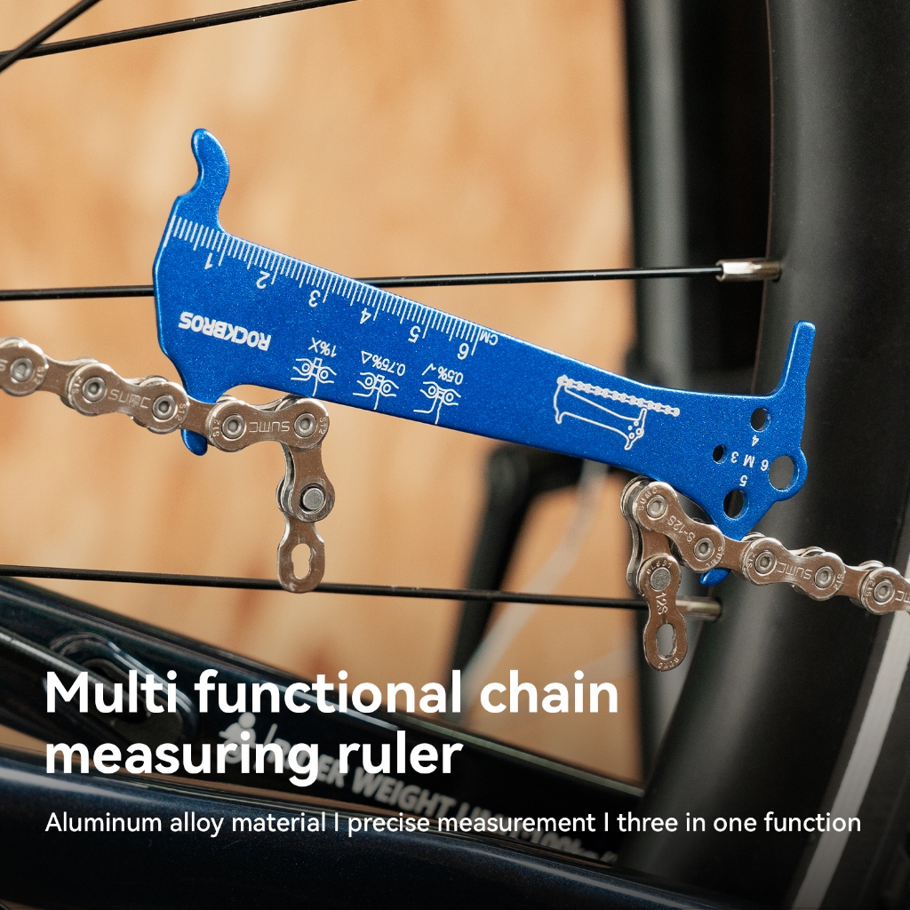 【TH Delivery】ROCKBROS อลูมิเนียมจักรยาน Chain Checker Multi-Function CHAIN สวมใส่ตัวบ่งชี้ตะขอโซ่สกรูวัดสําหรับ MTB จักรยาน — صورة 5