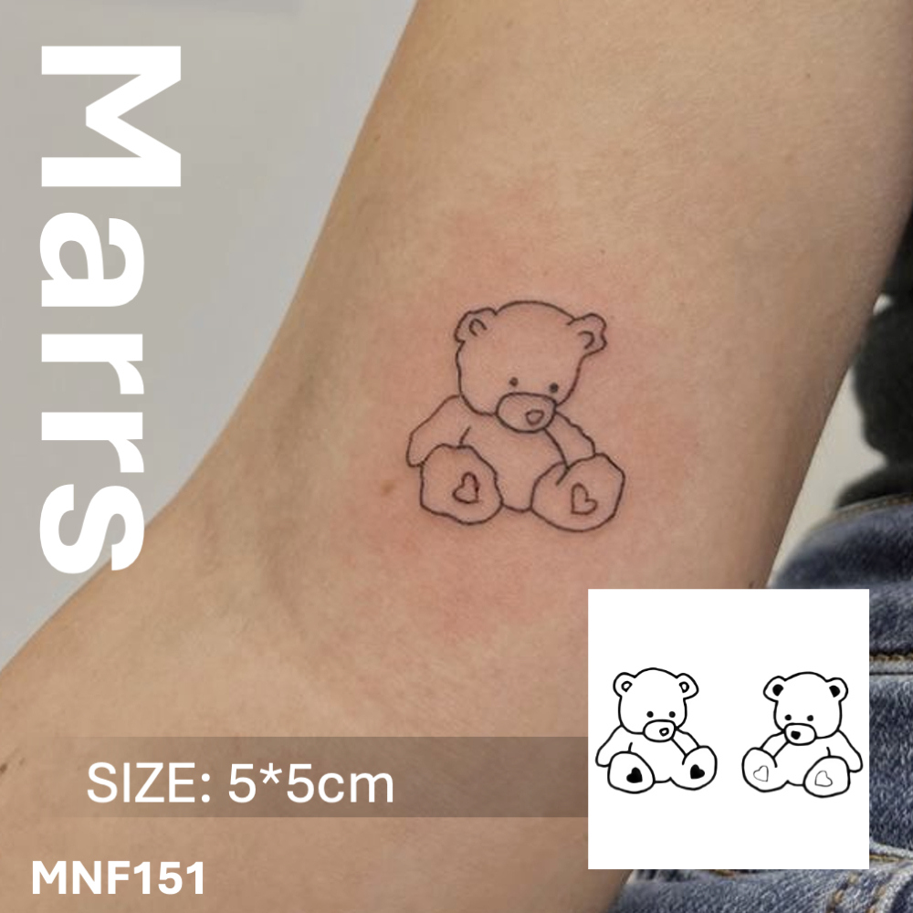 NEW Technology Magic - รอยสักชั่วคราว-lasting 2 สัปดาห์, สติ๊กเกอร์รอยสัก, มีดีไซน์หมีน่ารัก MNF151