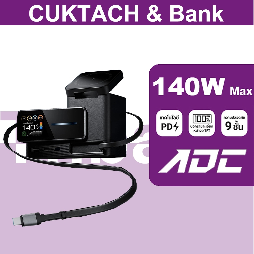 CUKTACH GaN 140W Super Power Station 140W 6-in-1 เครื่องชาร์จเดสก์ท็อปมัลติฟังก์ชั่น
