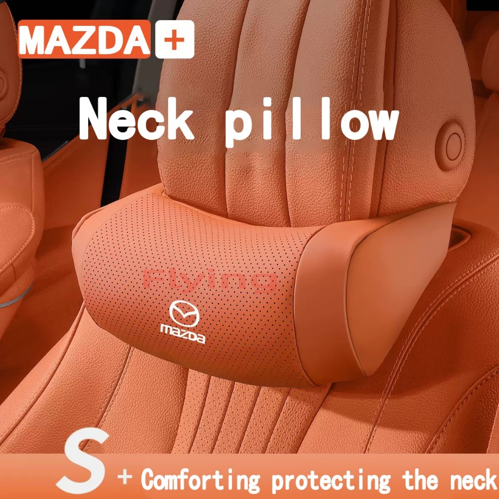 MAZDA 6 CX5 CX30 รถคอหมอน Nappa หนัง Perforated breathable Headrest หน่วยความจําโฟมหมอนปากมดลูกบรรเท