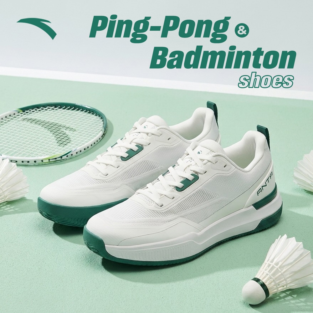 ANTA ผู้ชายกีฬารองเท้าเทนนิสแบดมินตันเบาะ Rebound Shock Absorption รองเท้ากีฬา 812543303ทํา