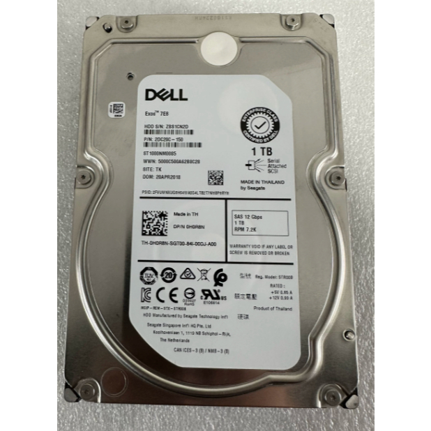 สําหรับ DELL 1T SAS 7.2K 3.5 นิ้ว 0H0R8N 12G ST1000NM0085 เซิร์ฟเวอร์ฮาร์ดไดรฟ์