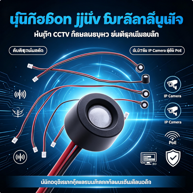 ไมโครโฟนจิ๋วสำหรับกล้องวงจรปิด ไมค์ CCTV ความไวสูง เสียงชัดเจน สำหรับกล้อง IP Camera และระบบ PoE อุปกรณ์เสริมระบบรักษาความปลอดภัย