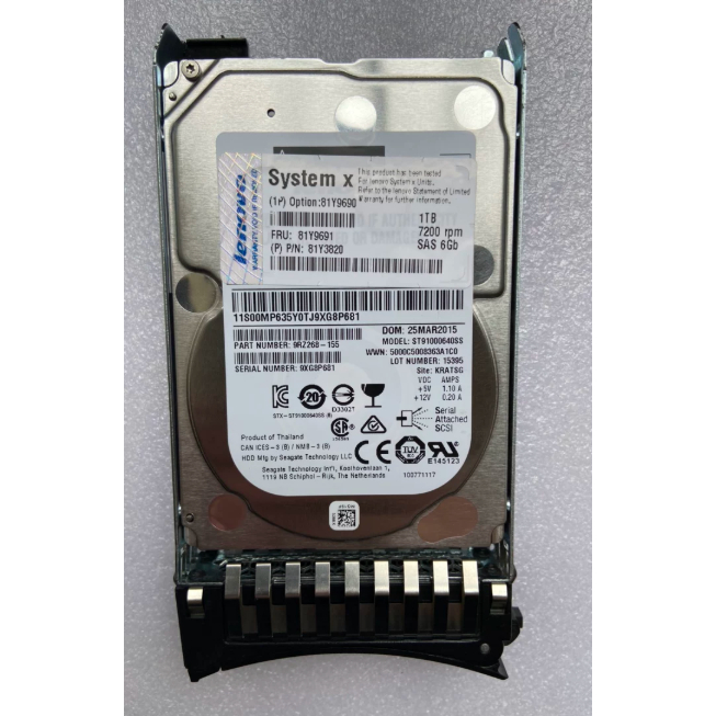 สําหรับ IBM 81Y9691 1T 7.2K SAS 2.5 81Y3820 81Y9690 Server Hard Disk