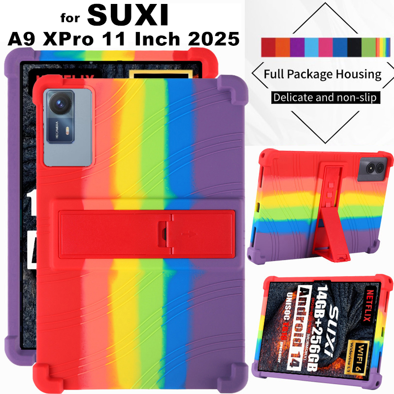 สําหรับ SUXI A9 XPro 11 นิ้ว 2025 เคสแท็บเล็ต Android กันกระแทกซิลิโคนอ่อนนุ่มป้องกันกรณีฝาครอบขาตั้