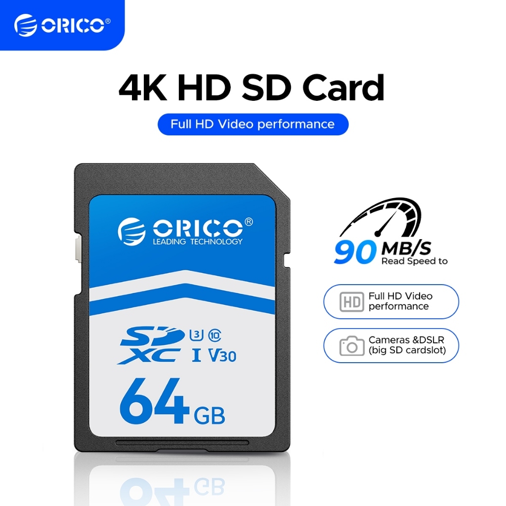 ORICO Extreme Pro SD การ์ด 128GB UHS-I V30 100 เมกะไบต์/วินาทีการ์ดหน่วยความจําความเร็วสูง 4K การบัน