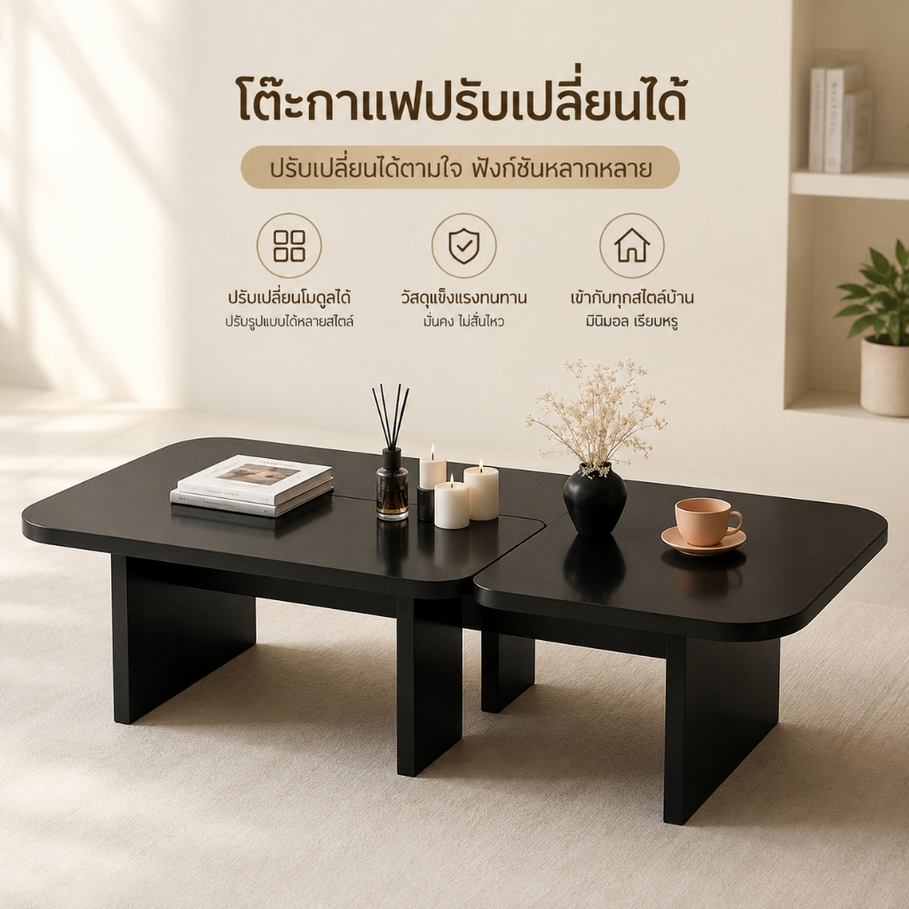 โต๊ะกาแฟไม้เนื้อแข็งสไตล์ย้อนยุคสีดํา/โต๊ะกาแฟโซฟาดีไซน์เรียบง่ายเหมาะสําหรับห้องนั่งเล่นและของตกแต่งบ้าน