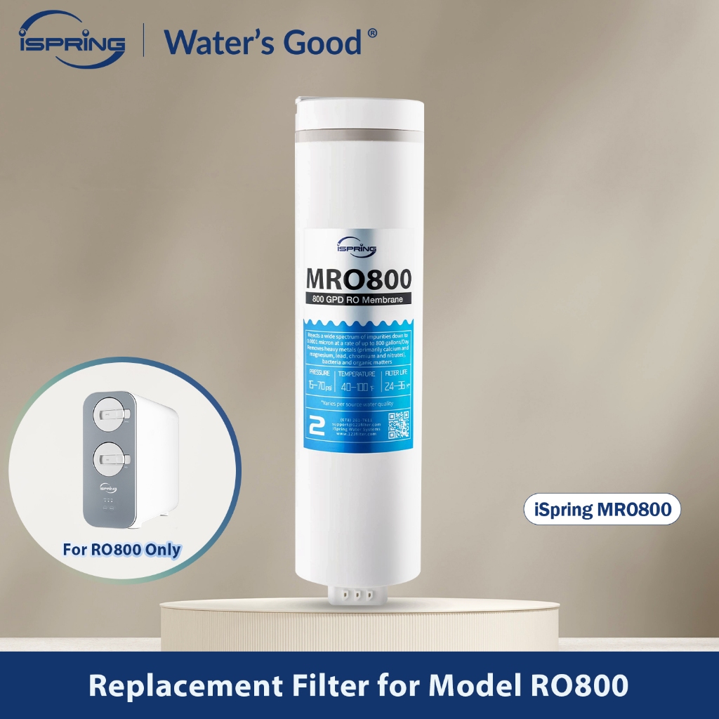 Ispring MRO800 RO Membrane Reverse Osmosis เปลี่ยนการไหลของสูงสูงสุด 800 GPD 2.5:1 อัตราส่วนน้ําบริส
