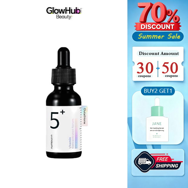 Buy2 Free1giftNumbuzin No.5 Vitamin Serum 30ml เซรั่มต้านอนุมูลอิสระเกาหลีสําหรับบํารุงผิวหน้าทุกวัน