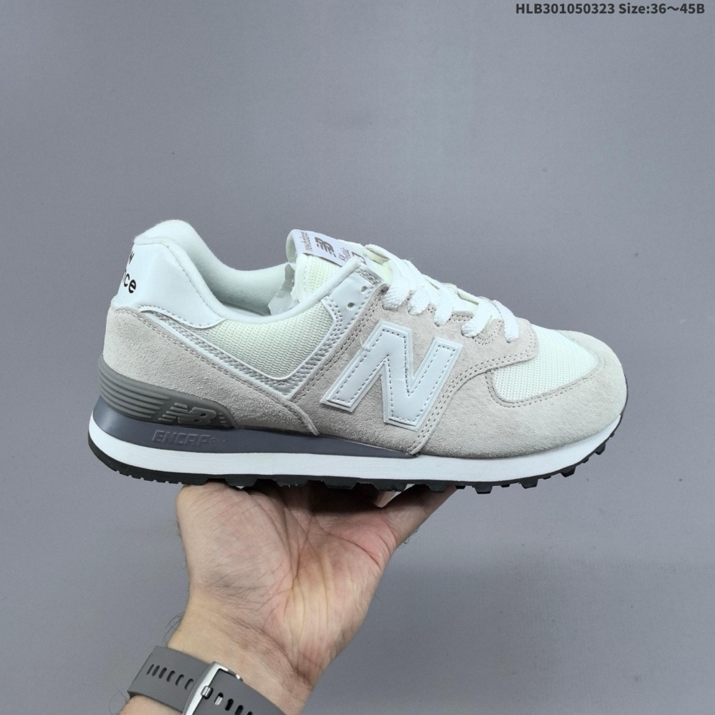ขนาด: 36-45 New Balance 574 Series ผู้ชายผู้หญิงสไตล์เดียวกัน Low-Top Retro Casual กีฬารองเท้าวิ่งจ๊
