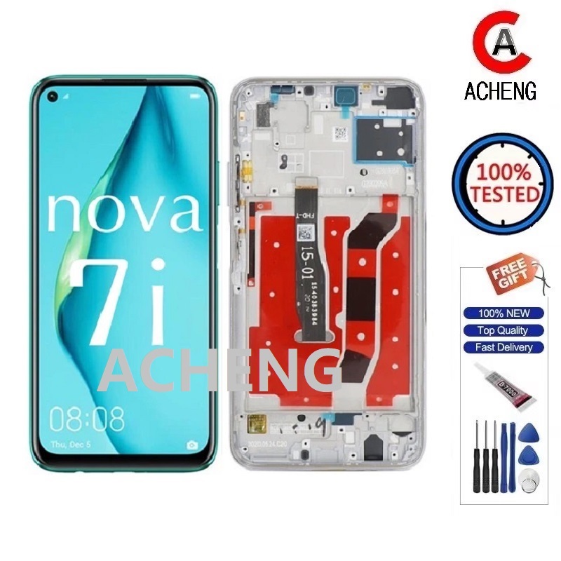 ACHENG สําหรับ Huawei P40 Lite JNY-LX1 / Nova 7i JNY-LX2 LCD Touch Screen Digitizer เปลี่ยนส่วน
