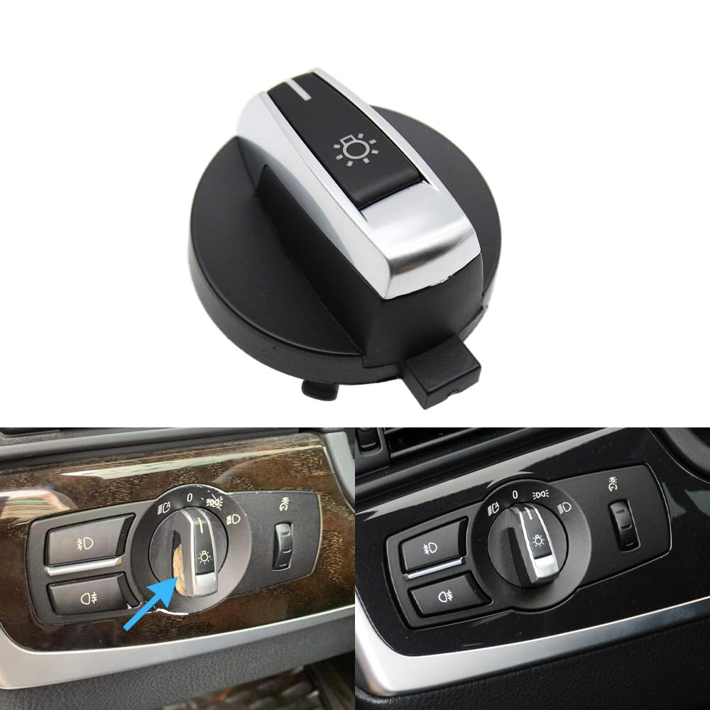 เหมาะสําหรับ Bmw 5 Series 7 สวิทช์ไฟหน้าปุ่มปุ่ม X3 X4 F01 F02 F03 F10 สีดํา