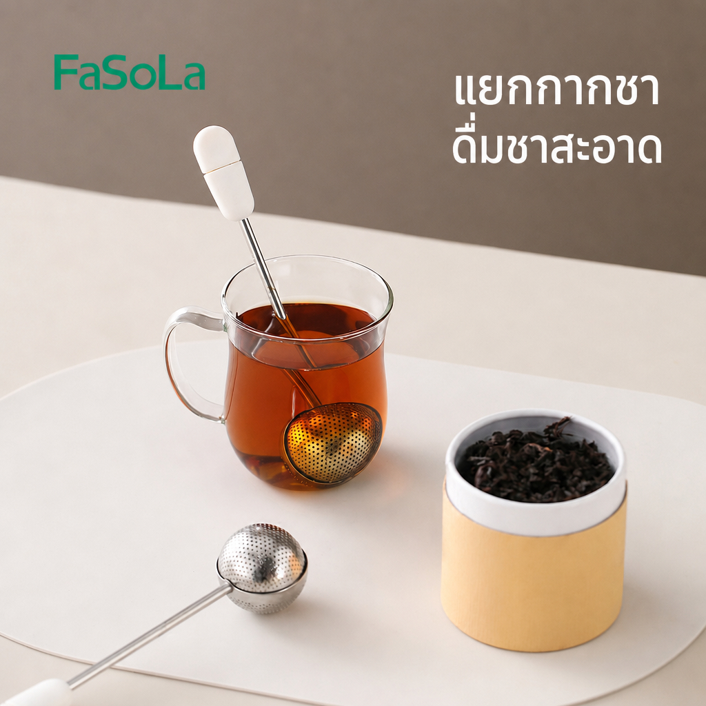 ที่กรองชา สแตนเลส หมุนเปิดปิดได้ อุปกรณ์ชงชา กรองใบชา ชงชาได้ง่าย ใช้กับชาเขียว ชาดอกไม้