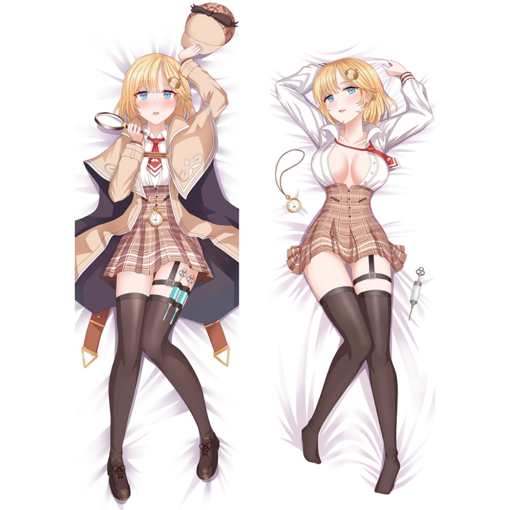 Watson Amelia Amelia Watson Ame ปลอกหมอนขนาดชีวิต Dakimakura ขนแกะผิวพีชสองด้าน 2WAY VTuber Fan Peri