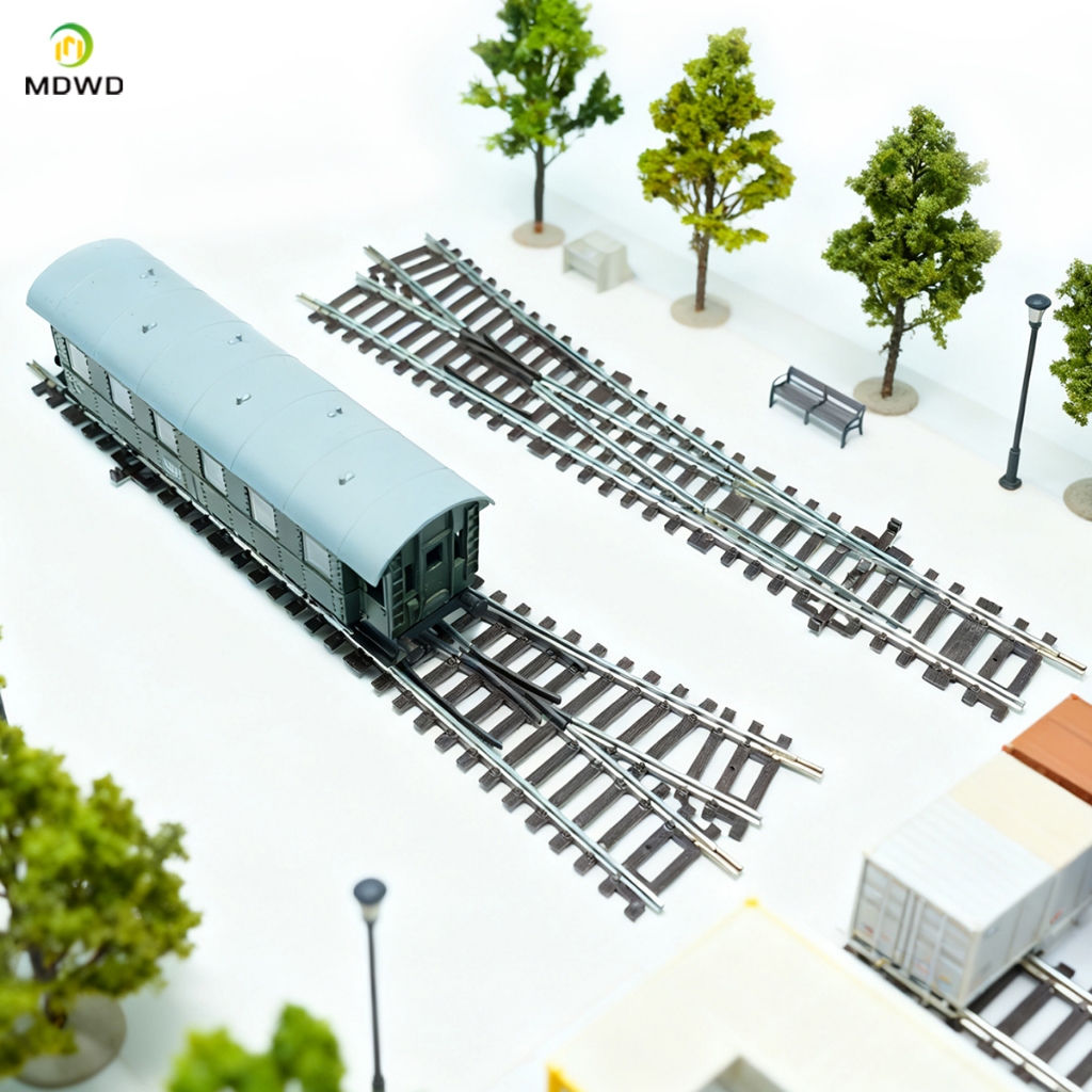 Ho Scale 1/87 รถไฟ Track รุ่นรถไฟ Be Powered นิกเกิลเงินแคบ Gauge โค้ง Track Turnout Track รุ่น