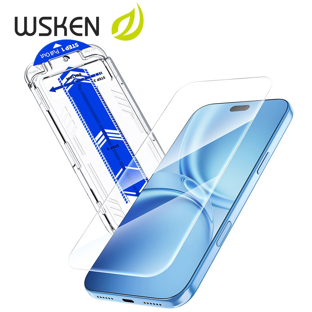 WSKEN ป้องกันการแตก for iPhone 18ProMax 15 Promax Screen Protector ฟิล์มกระจกนิรภัย ไอโฟน 17 Promax 16promax ฟิล์ม [9H+ กระจกกันรอย＆ การติดตั้งแบบขั้นตอนเดียว] ไม่มีฟองอากาศ ไม่มีขอบดำ 1 Pack ใช้กับ ไอโฟน 17/16/15/14/13/12/11