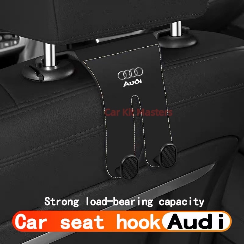 Audi Car seat Hook creative หนัง ABS double head Hook มัลติฟังก์ชั่นรถ Hook Strong รับน้ําหนักสําหรั