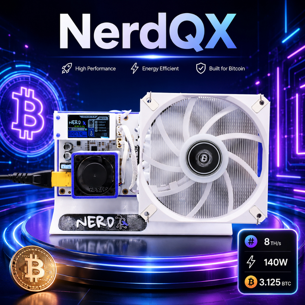Bitcoin Miner NerdQaxe 8T 140W การใช้พลังงาน Bitcoin Solo Home Miner พร้อม PSU ใช้ในบ้าน Miner BM137