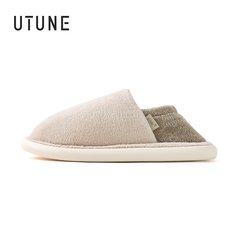 UTUNE รองเท้าแตะกันหนาว รองเท้าหุ้มส้นบุขนนุ่ม ผู้หญิง ผู้ชาย รองเท้าใส่ในบ้านสไตล์ญี่ปุ่น พื้นนุ่มก