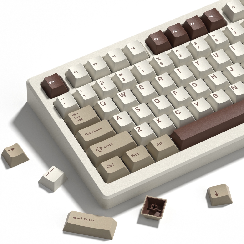 Womier Retro Double Shot PBT Keycaps ชุด 138 คีย์โปรไฟล์เชอร์รี่ Custom Keycaps สําหรับ 61/64/68/84/87/100/104/108 Gaming คีย์บอร์ด