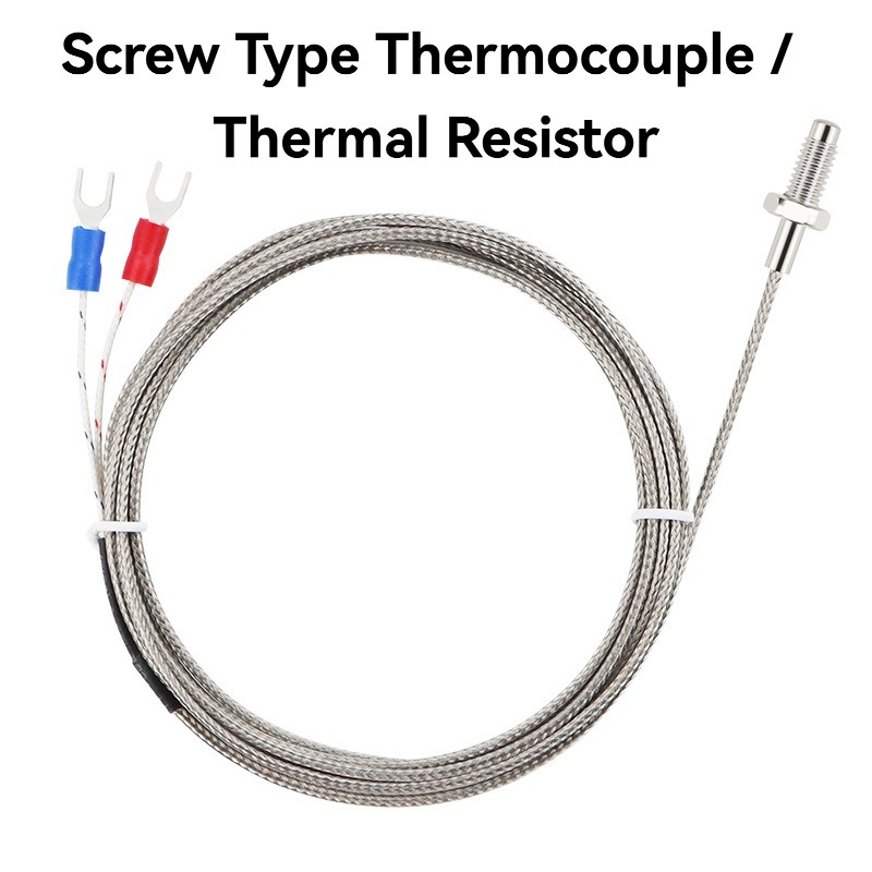 M6 สกรูประเภท Thermocouple M8 อุณหภูมิ Probe อุณหภูมิ Sensing ลวด PT100 เทอร์โมต้านทานเซ็นเซอร์อุณหภูมิ K ประเภท/E ประเภท Thermocouple
