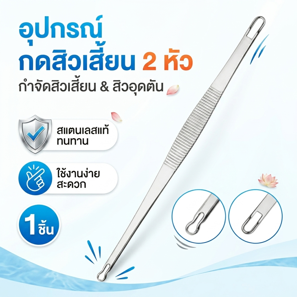 1PC Double Acne Removal Whitehead & Blackhead Remover Pimple Extractors ขุนนางบิน Care เครื่องมือ