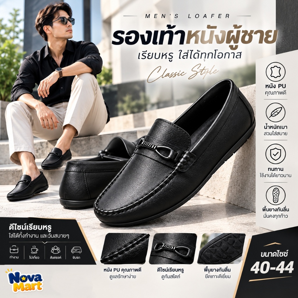 ผู้ชายLoafersธุรกิจรองเท้าหนังลําลองหนังแท้หนาSoledหนาSoled Anti-Slipทนต่อการสึกหรอกันน้ําBreathable Slip-Onน้ําหนักเบาCommu