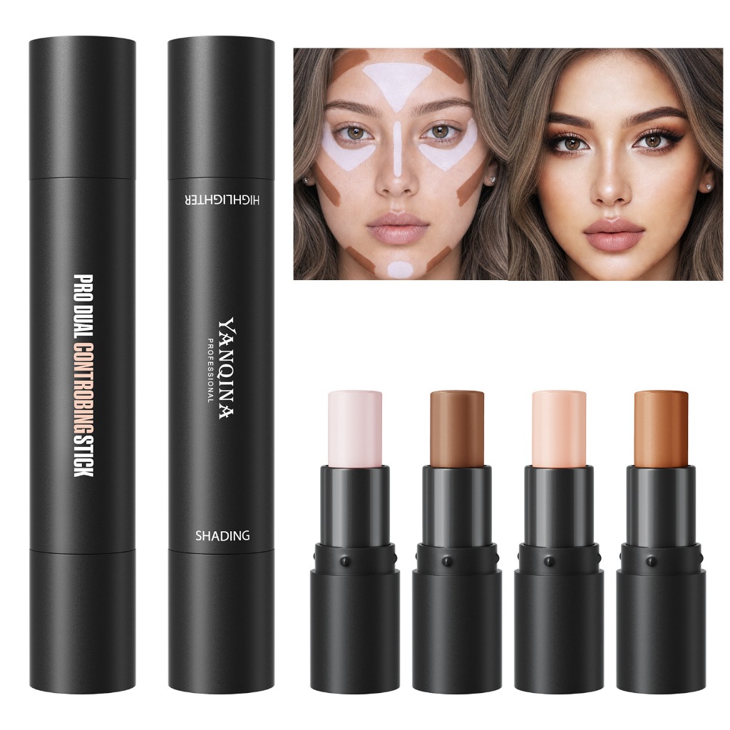 YANQINA Double-ended Contour Stick 2 in1 Highlight Shadow Cream คอนซีลเลอร์ Stick Face จมูก Jawline 