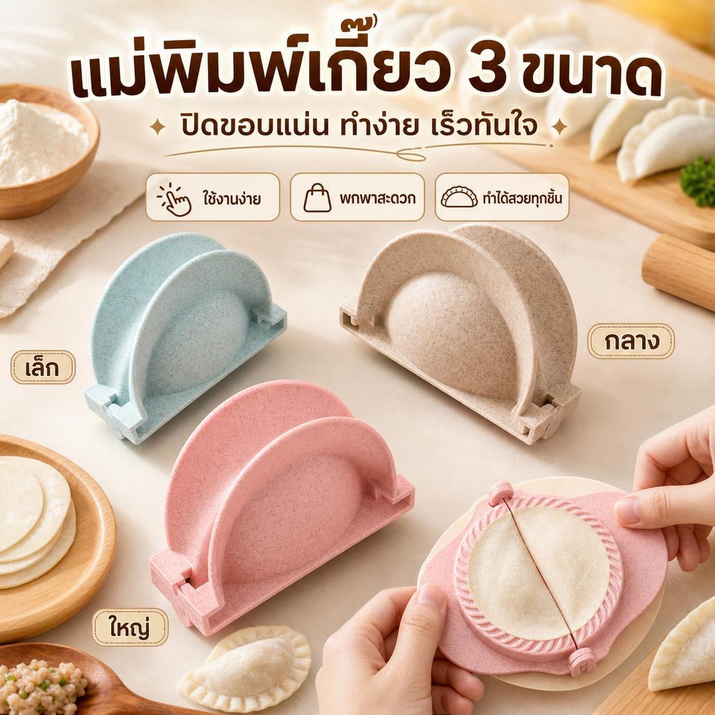 Chitengyefinesd แม่พิมพ์เกี๊ยว Clamp แม่พิมพ์อบอุปกรณ์ครัวฟางข้าวสาลี Dumpling แม่พิมพ์ GYE