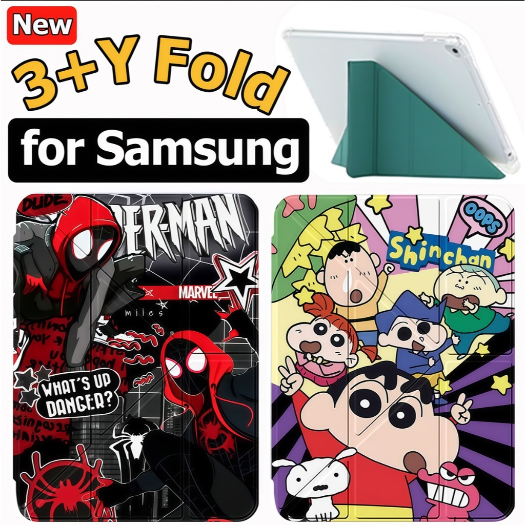 ประเภท 3+Y เคสฝาพับ Samsung Galaxy Tab S10lite S10fe A11 S9 S8 S10 S6lite S7FE S9FE S9FE A8 A9 A9+ for เคส Samsung Galaxy Tab S8 + S7+ S9+ A11+ Spider position for Samsung case