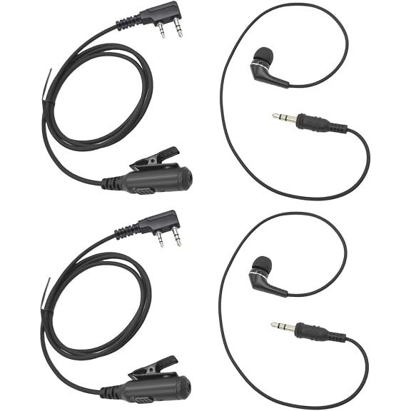 2-Pin PTT Mic Walkie‐Talkie หูฟัง, 3.5 มม.Aux หูฟังชนิดใส่ในหูแบบมีสายสําหรับ Baofeng UV-5R BF‐F8HP 
