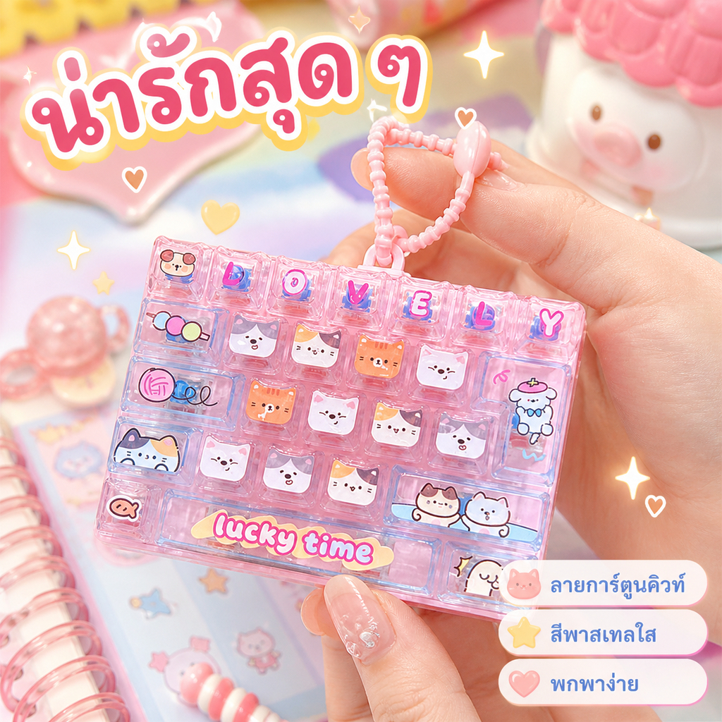 Yosunbinmg] 26 Key Fidget พวงกุญแจปุ่มสนุก Anti-Anxiety Dpression ของเล่นกระเป๋ามินิจี้สําหรับการเดินทางความเครียดบรรเทาใหม่