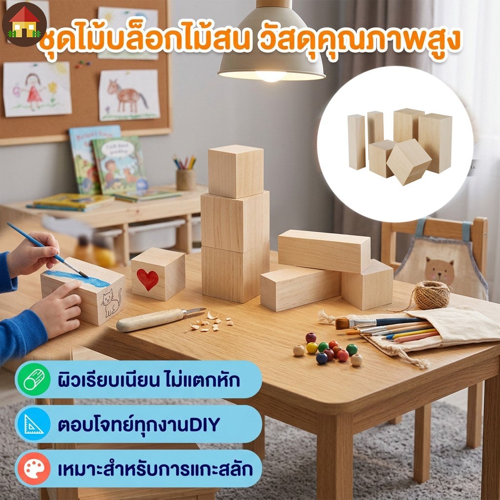 บล็อกไม้แกะสลักไม้เบสวูด แบบพกพา 6 ชิ้น ชุดบล็อกไม้แกะสลัก แบบนิ่ม สําหรับผู้เริ่มต้น ผิวเรียบเนียน ไม่ผ่านการตกแต่ง น้ำหนักเบาพกพาสะดวก เหมาะสำหรับงานแกะสลักไม้ งานประดิษฐ์ DIY และงานศิลปะ