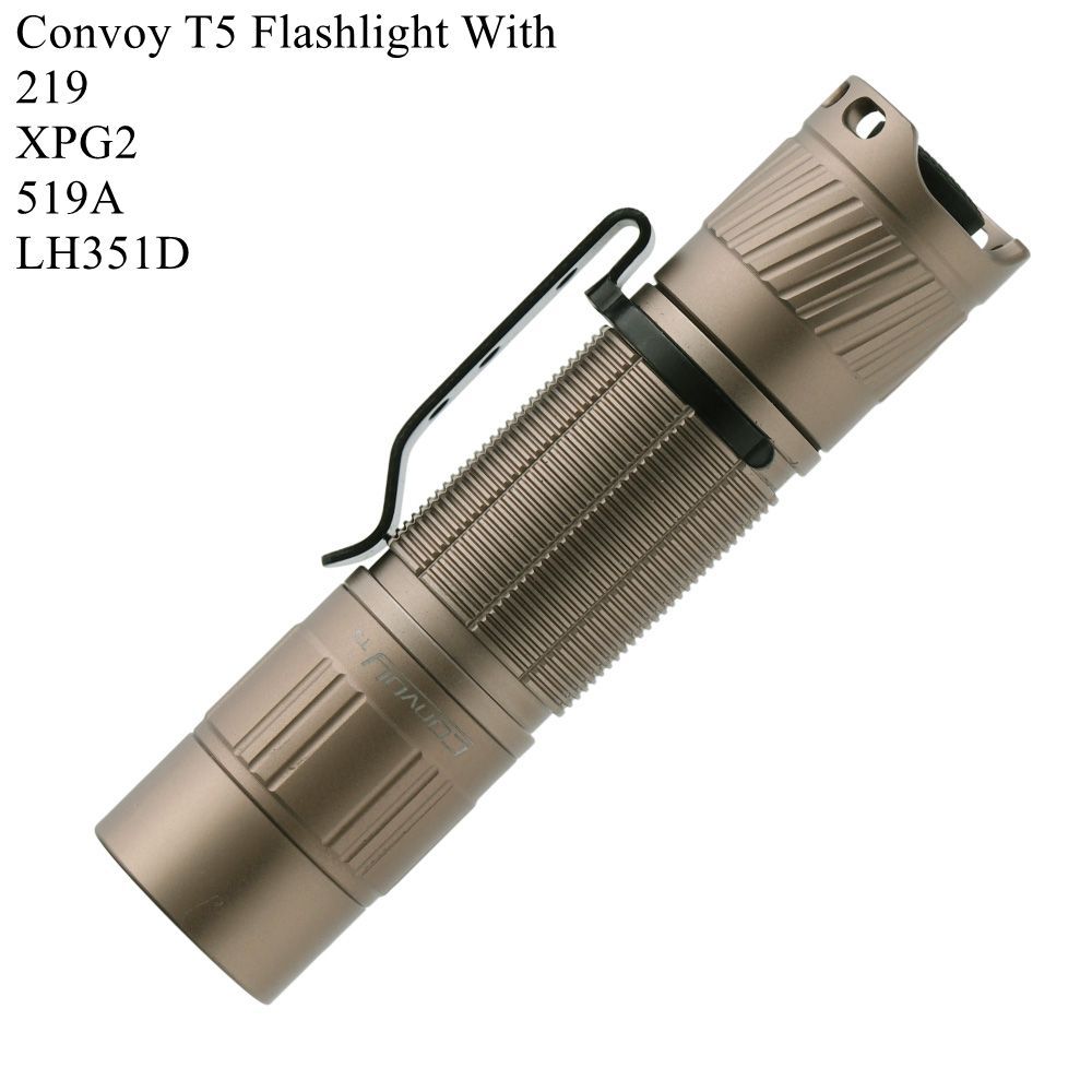 Original Convoy T5 Tan ไฟฉายขนาดเล็ก 219/XPG2/519A/LH351D LED Camping เดินป่า