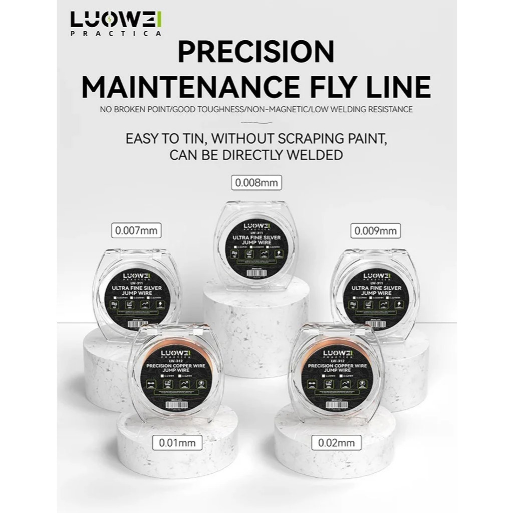 LUOWEI LW-311 / LW-312 Ultra-Fine Jump Wire, 0.007/0.008/0.009/0.01/0.02MM ทองแดงเงิน Flying Line สํ