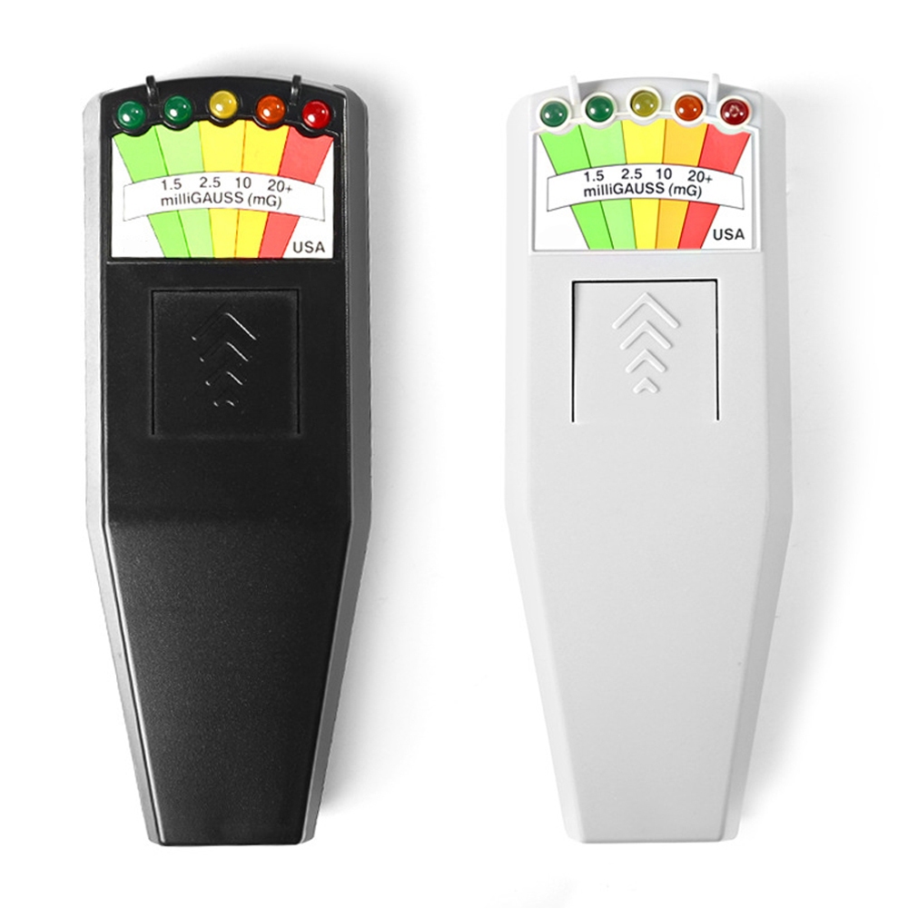 สนามแม่เหล็กไฟฟ้า EMF Gauss Meter เครื่องตรวจจับรังสีแบบพกพา EMF Magnetic Field Monitor 5 LED Gauss 